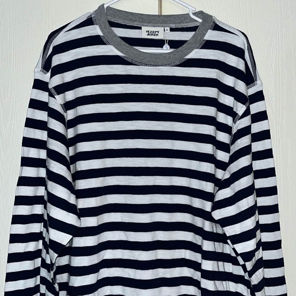 Sleepy Jones Keith Striped Lounge Shirt